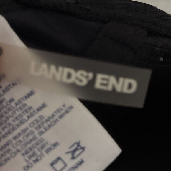 Lands End Black Paisley Textured Twist Underwire Bikini Top Women's Size 4 Swim - Picture 12 of 12